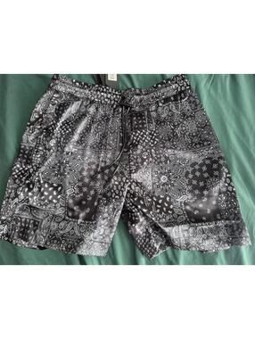 RTA Black Bandana Print Swim Trunks Bathing Suit BNWT Medium